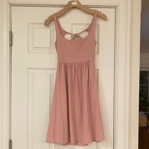 Susana Mónaco Pink A-Line Dress with Open Back & Pockets